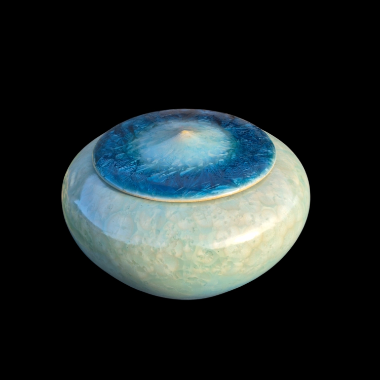 Lumea - Urna ceramiczna dla zwierząt - mała - błękitne szkliwo krystaliczne (2).png