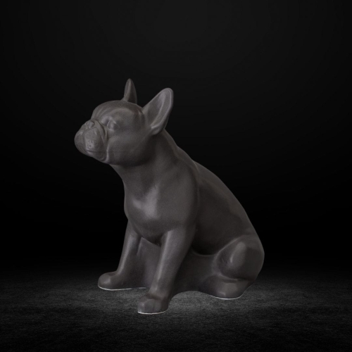 Ceramiczna urna dla zwierząt Buldog szary mat