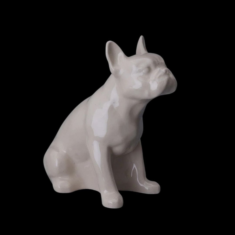 Ceramiczna urna dla zwierząt Buldog bezbarwny