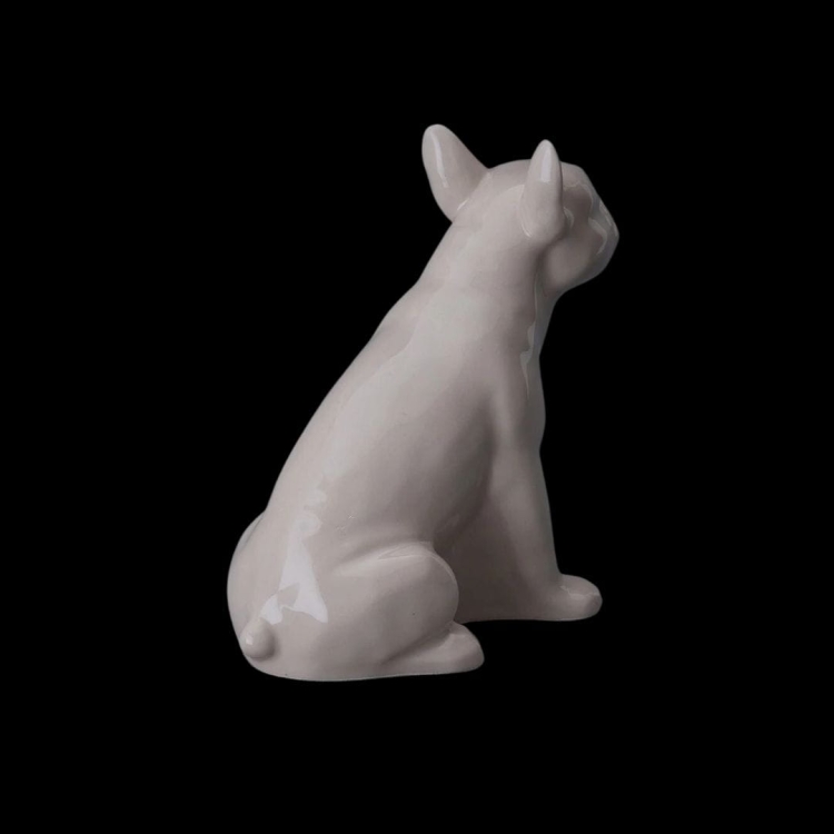 Ceramiczna urna dla zwierząt Buldog bezbarwny