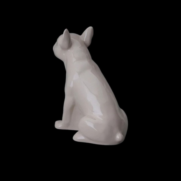 Ceramiczna urna dla zwierząt Buldog bezbarwny