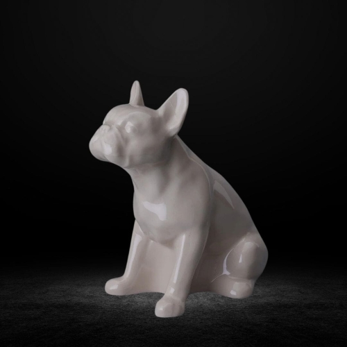 Ceramiczna urna dla zwierząt Buldog bezbarwny