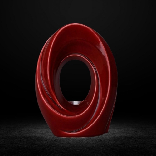 Ceramiczna urna z miejscem na małą świeczkę czerwony połysk (4).jpg