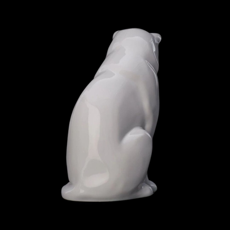 Ceramiczna urna dla zwierząt Kot siedzący biały połysk (4).jpg