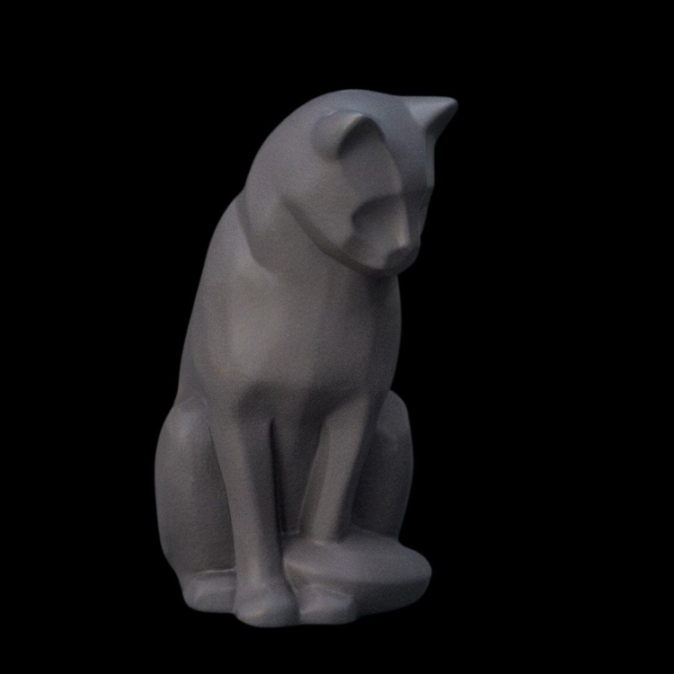 Ceramiczna urna dla zwierząt Kot siedzący szary mat (2).jpg