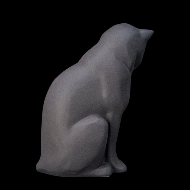 Ceramiczna urna dla zwierząt Kot siedzący szary mat (4).jpg