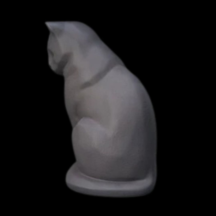 Ceramiczna urna dla zwierząt Kot siedzący szary mat (5).jpg