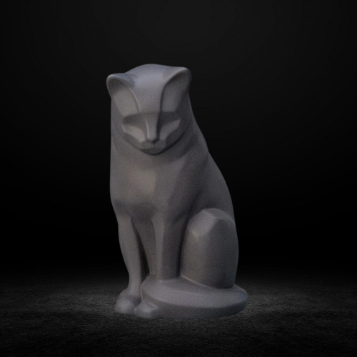 Ceramiczna urna dla zwierząt Kot siedzący szary mat (6).jpg