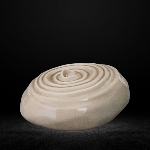 Ceramiczna urna Kropla czasu beżowo szara połysk  (5).jpg