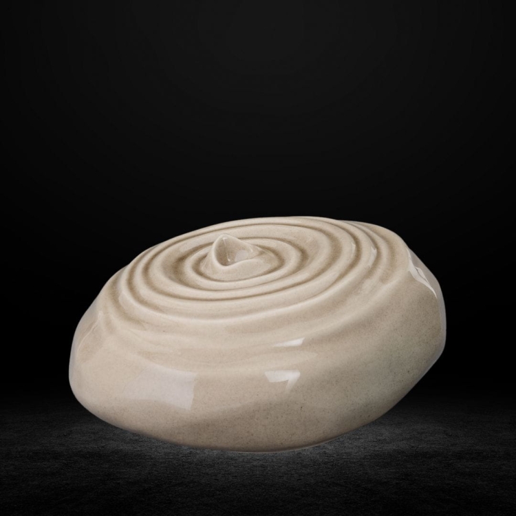 Ceramiczna urna Kropla czasu beżowo szara połysk  (5).jpg