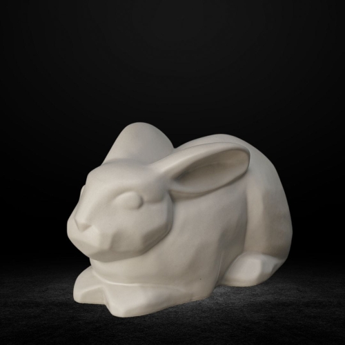 Ceramiczna urna dla zwierząt królik biały mat (5).jpg