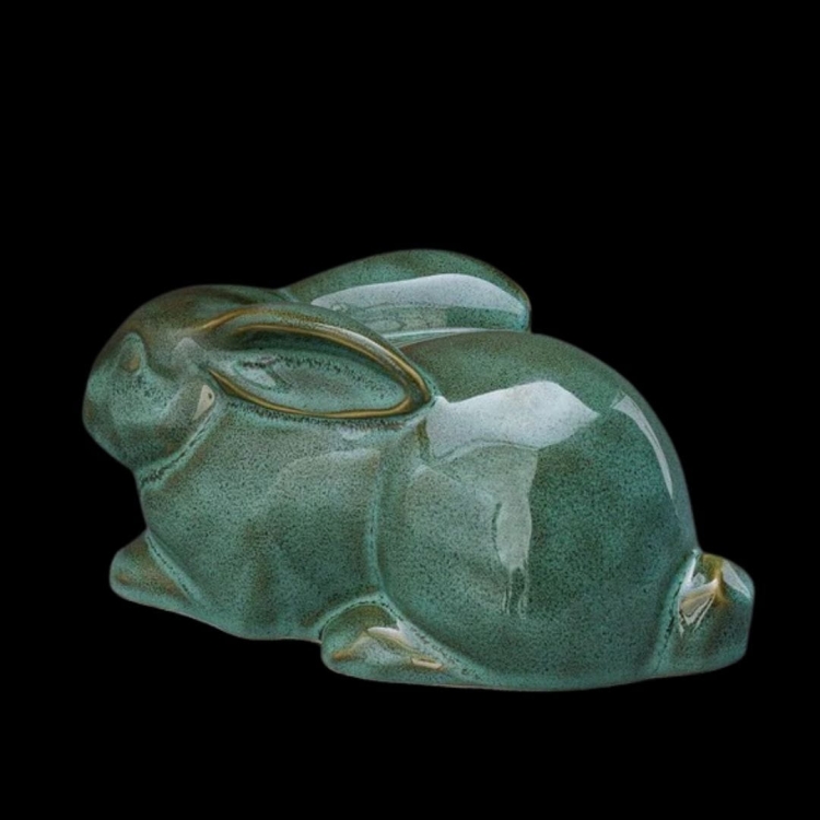 Ceramiczna urna dla zwierząt królik zielono beżowy melanż połysk (3).jpg