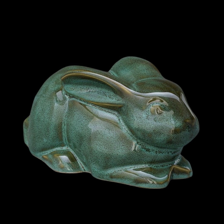 Ceramiczna urna dla zwierząt królik zielono beżowy melanż połysk (4).jpg