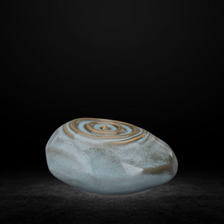 Ceramiczna urna pamiątkowa Kropla czasu oliwkowo beżowa połysk (1).jpg