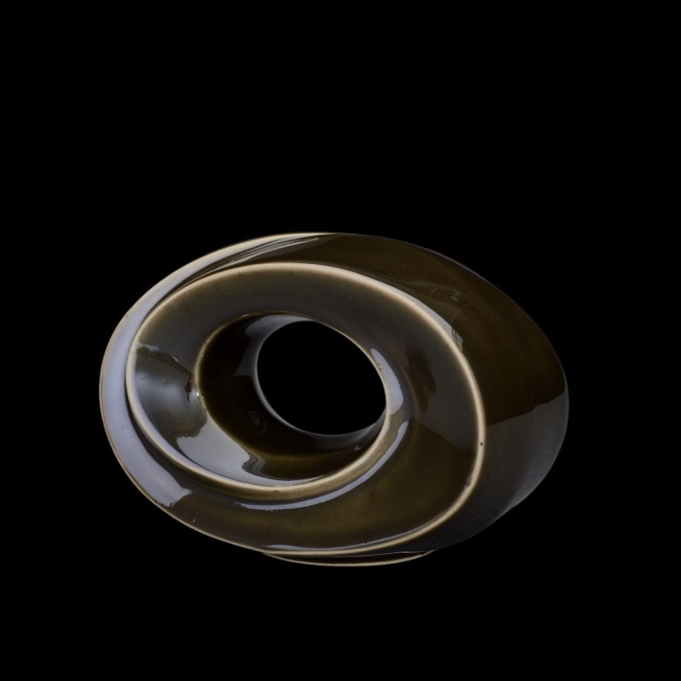 Ceramiczna urna pamiątkowa Symboliczny kształt nieskończoności oliwkowa zieleń połysk (2).jpg