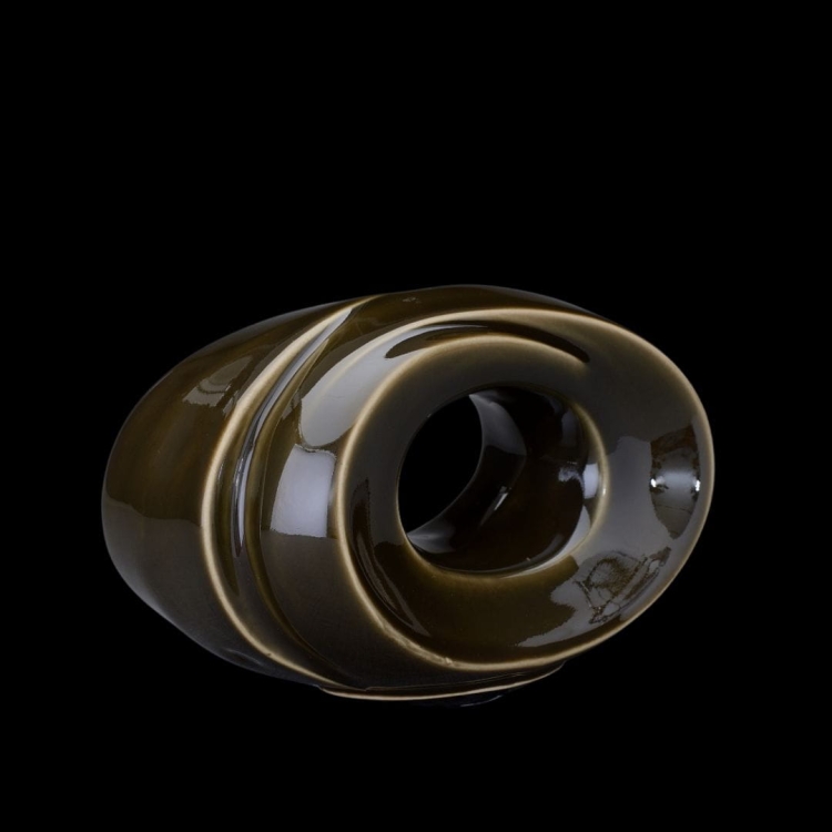 Ceramiczna urna pamiątkowa Symboliczny kształt nieskończoności oliwkowa zieleń połysk (3).jpg