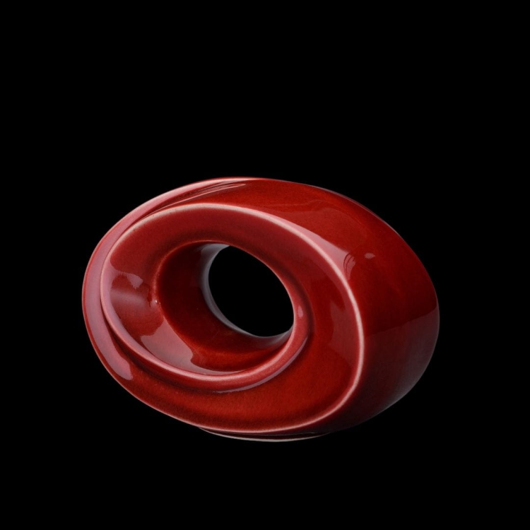 Ceramiczna urna pamiątkowa Symboliczny kształt nieskończoności czerwona połysk (2).jpg