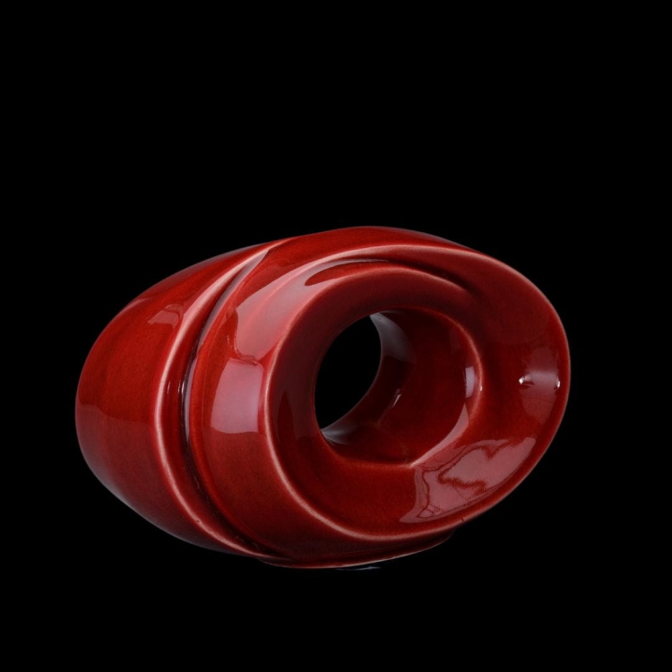 Ceramiczna urna pamiątkowa Symboliczny kształt nieskończoności czerwona połysk (3).jpg