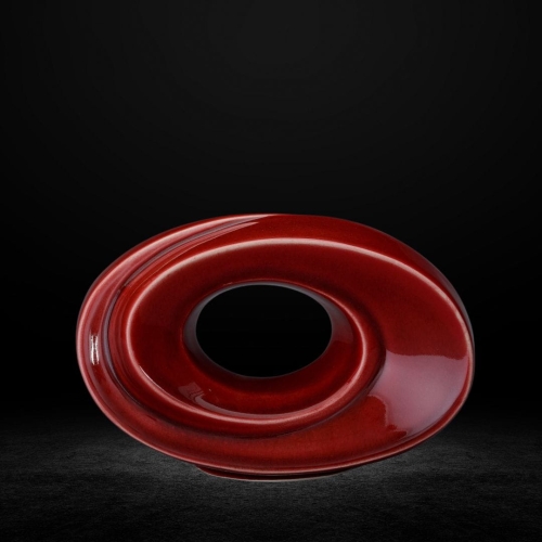 Ceramiczna urna pamiątkowa Symboliczny kształt nieskończoności czerwona połysk (4).jpg