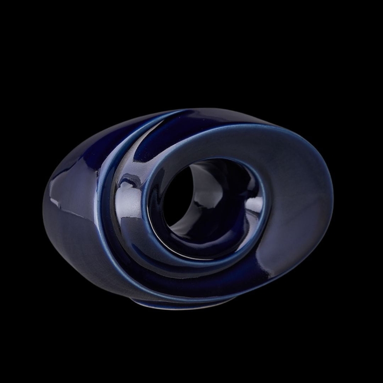 Ceramiczna urna pamiątkowa Symboliczny kształt nieskończoności kobaltowa metaliczna (3).jpg