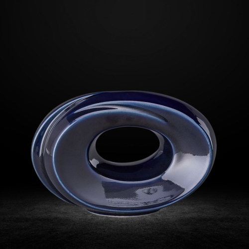 Ceramiczna urna pamiątkowa Symboliczny kształt nieskończoności kobaltowa metaliczna (4).jpg