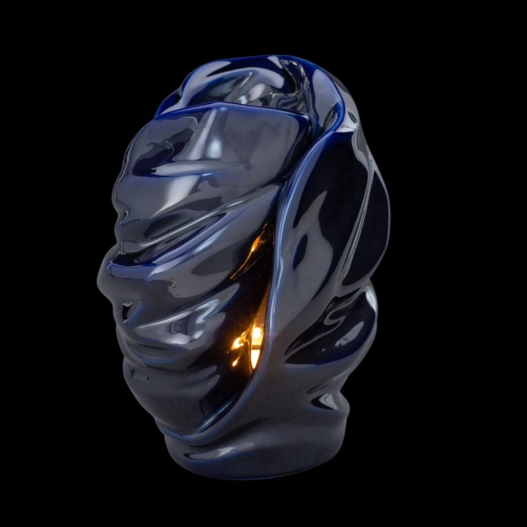 Ceramiczna urna z miejscem na świeczkę Płomień wspomnień kobaltowy metaliczny kolor (2).jpg