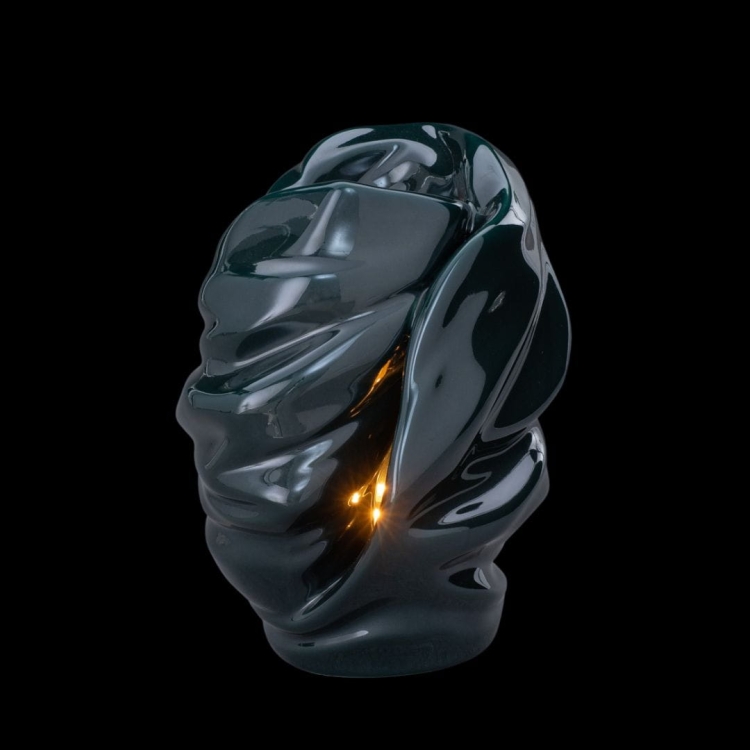 Ceramiczna urna z miejscem na świeczkę Płomień wspomnień butelkowa zieleń połysk (3).jpg