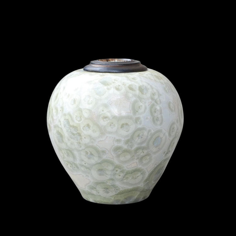 Lumea, Ceramic urn large tall, bright crystal glaze