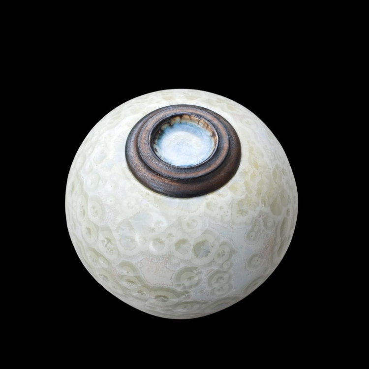 Lumea, Ceramic urn large tall, bright crystal glaze