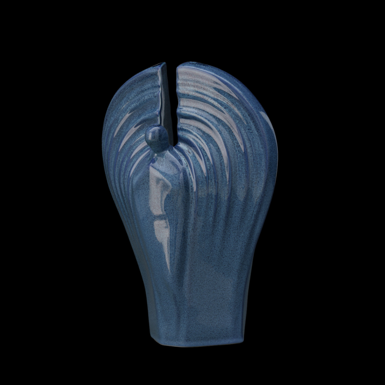 Ceramiczna urna Anioł niebieski melanż