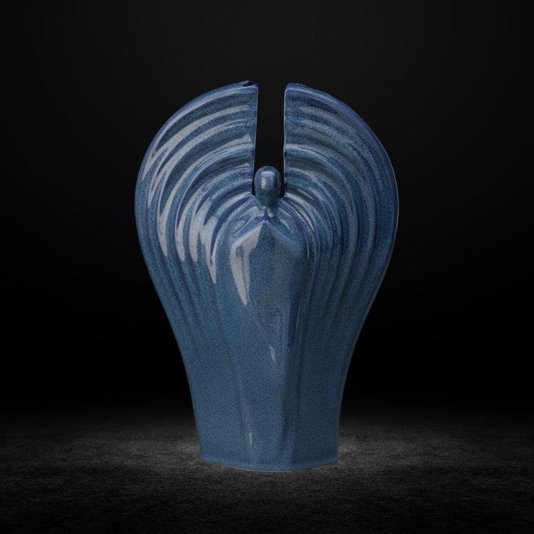 Ceramiczna urna Anioł niebieski melanż