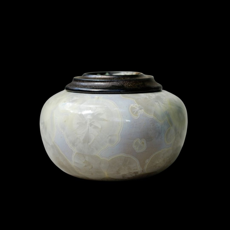 Lumea - Urna ceramiczna mała - jasne szkliwo krystaliczne - urna pamiątkowa