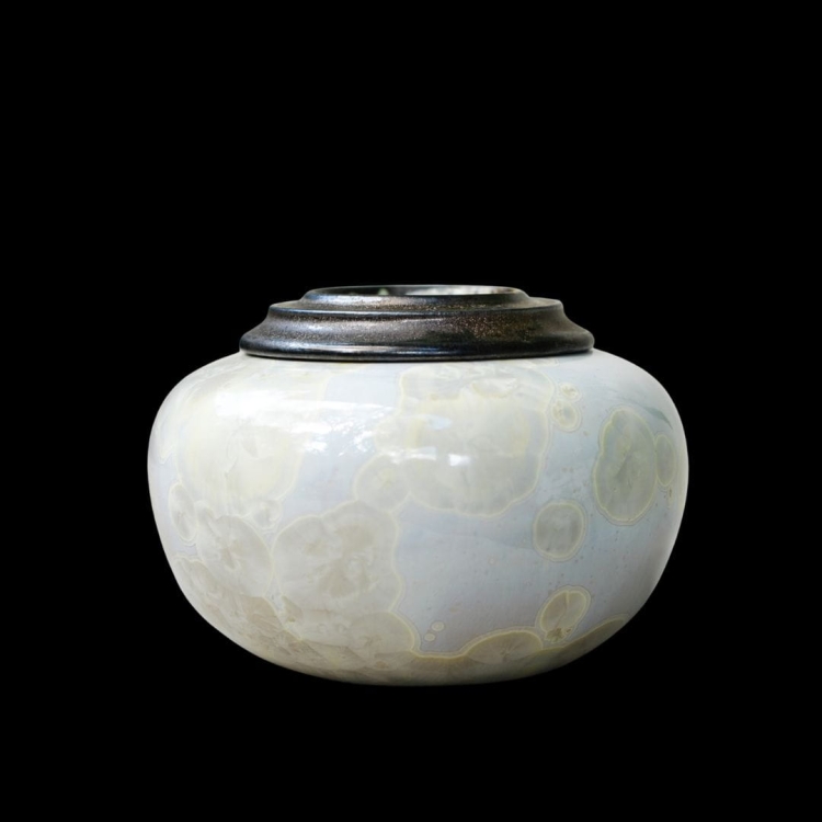 Lumea - Urna ceramiczna mała - jasne szkliwo krystaliczne - urna pamiątkowa