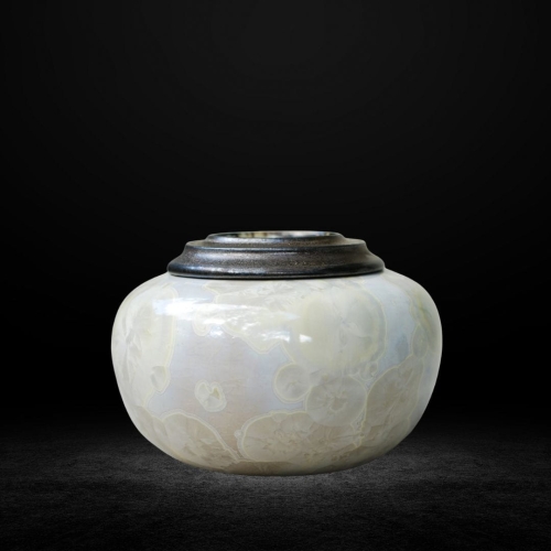 Lumea - Urna ceramiczna mała - jasne szkliwo krystaliczne - urna pamiątkowa