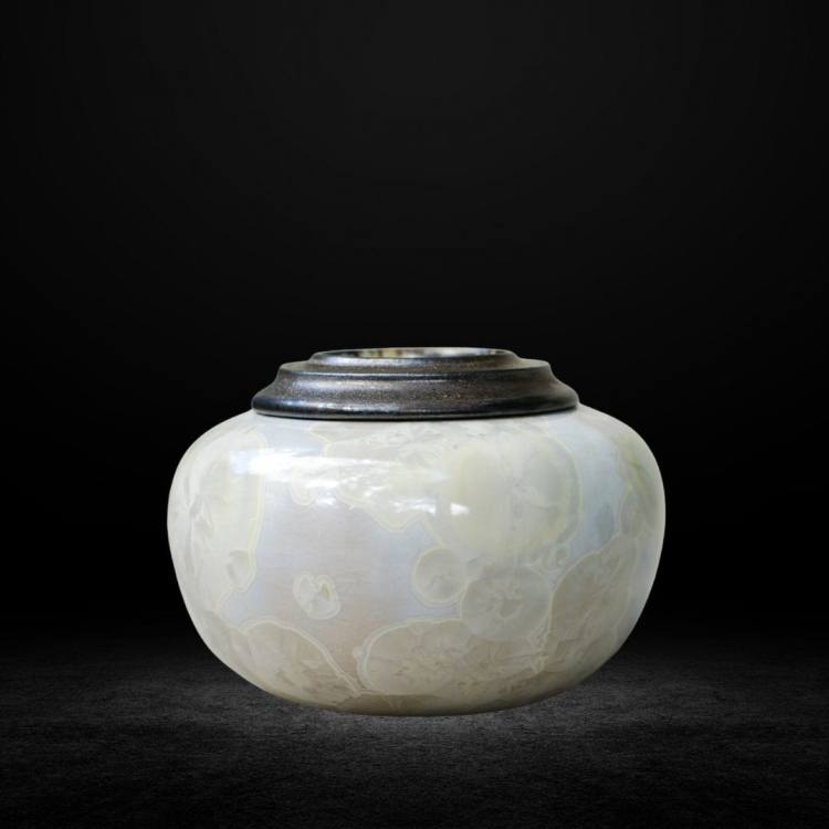 Lumea - Urna ceramiczna mała - jasne szkliwo krystaliczne - urna pamiątkowa