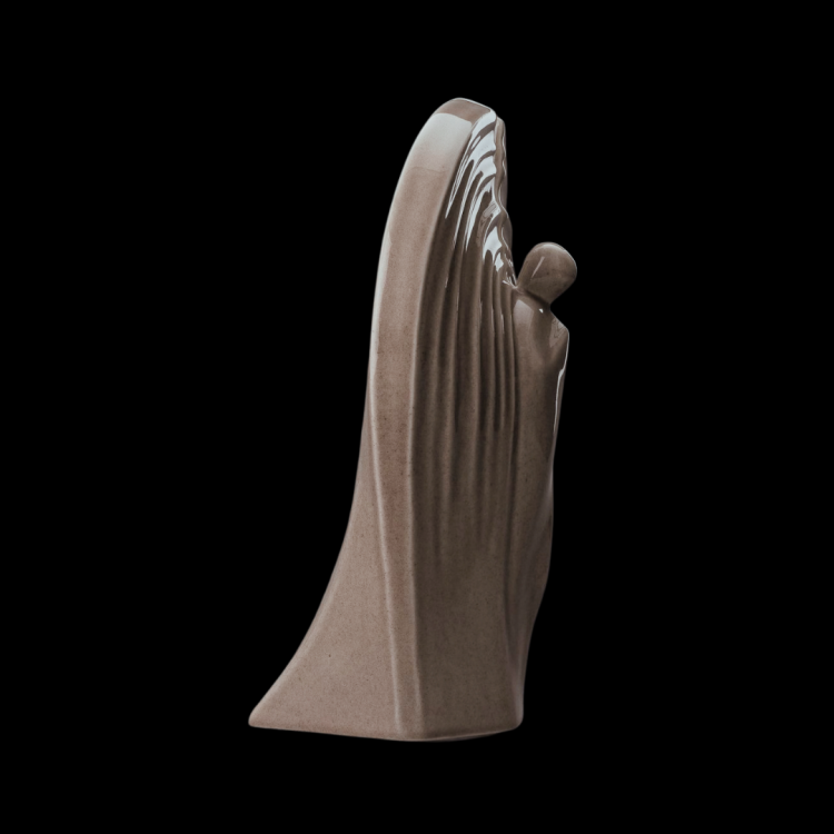 Ceramiczna urna - Anioł - beżowo szary połysk (1).png