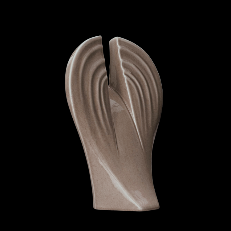 Ceramiczna urna - Anioł - beżowo szary połysk (4).png