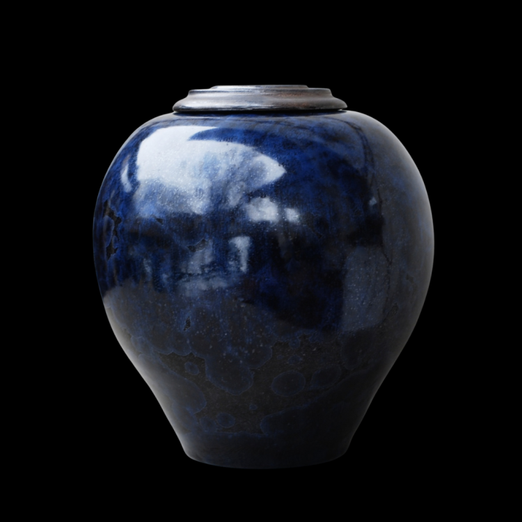 Lumea - Urna ceramiczna - granatowo czarne szkliwo krystaliczne (3).png