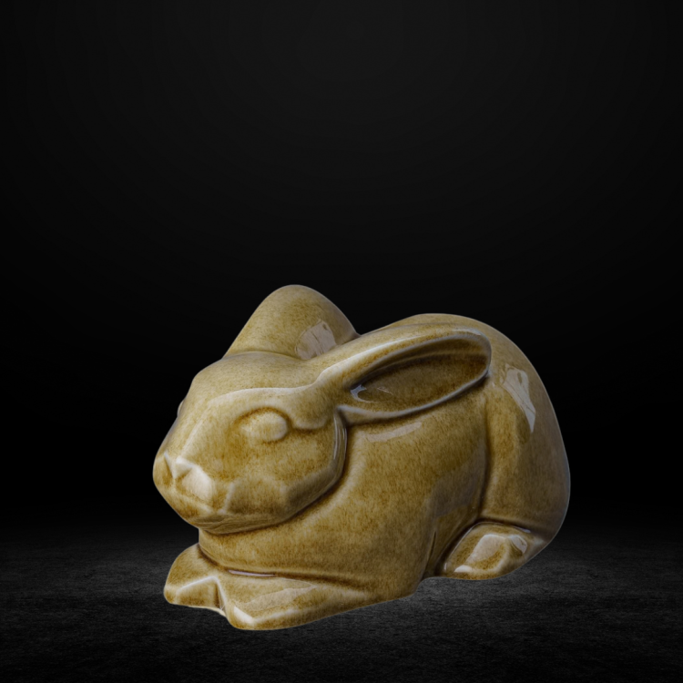Ceramic pet urn - Rabbit - dark sand